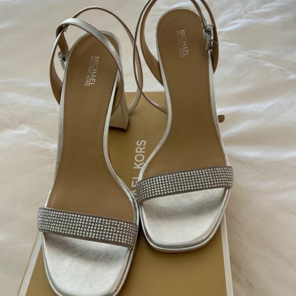 Michael Kors Shimmering Silver Heels